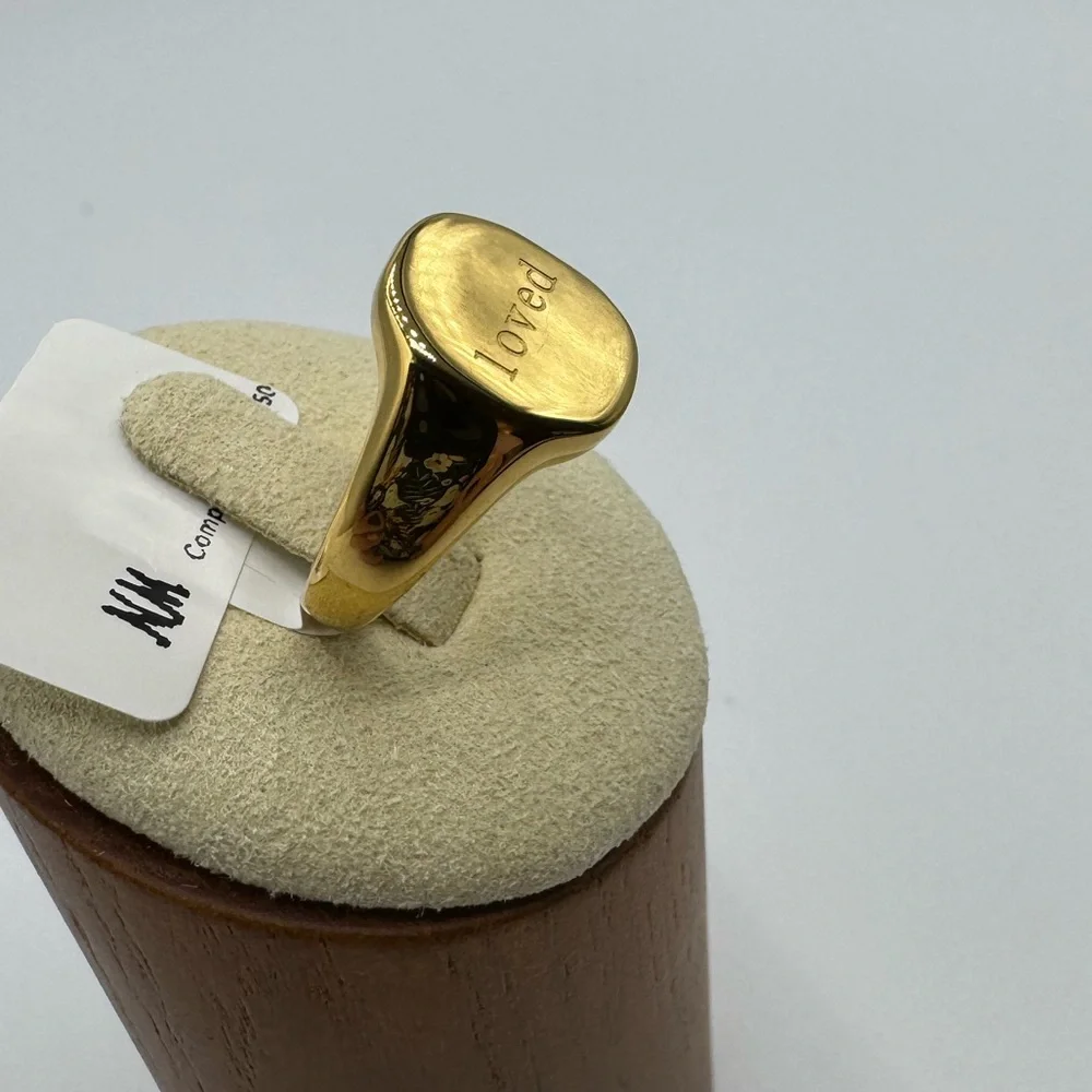 14k “Loved” Signet Ring - Picture 3 of 5